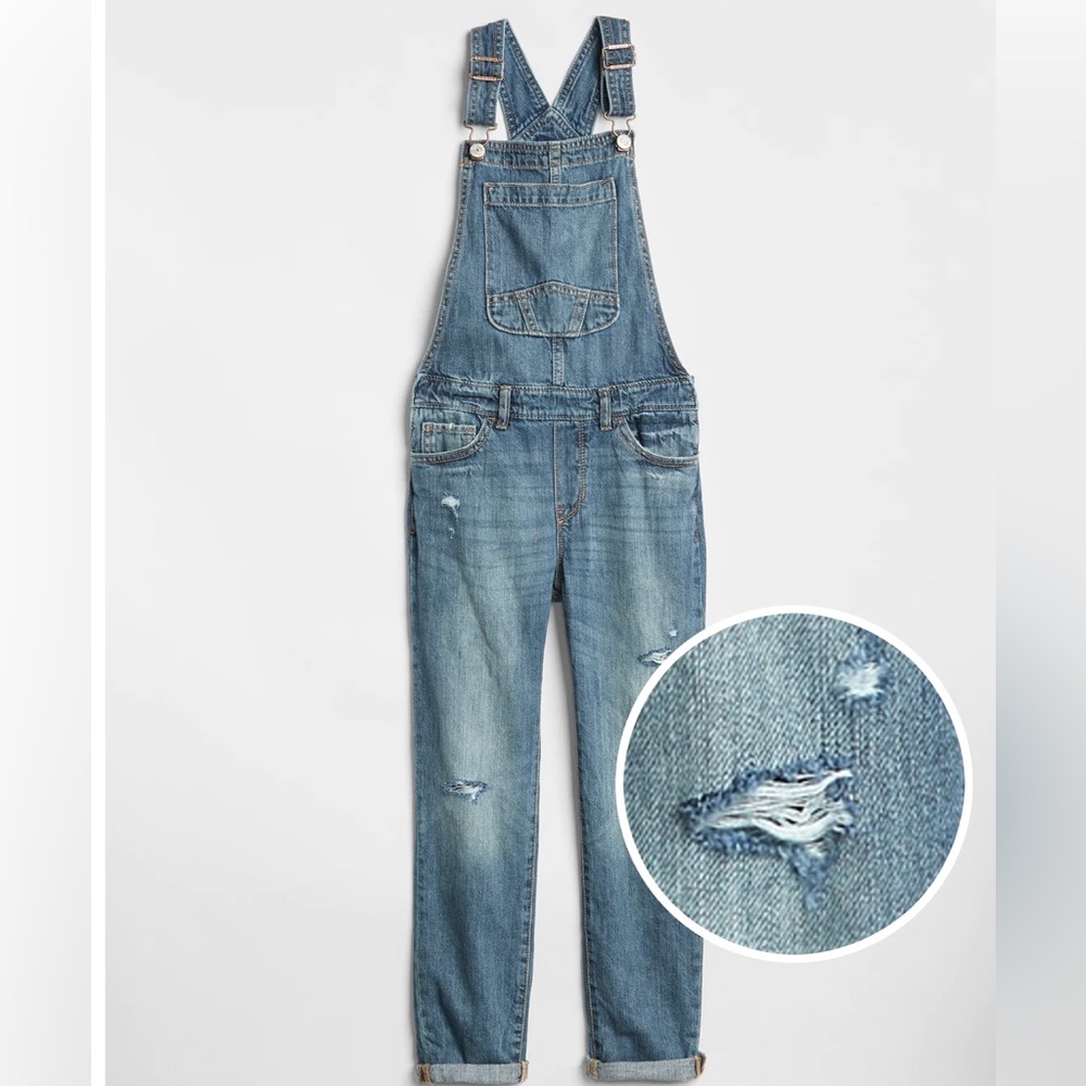 Gap Kids Distressed Denim Overalls